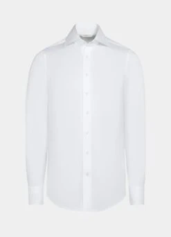 White Twill Slim Fit Shirt -Cheap US Nice Clothes Store H9456 25