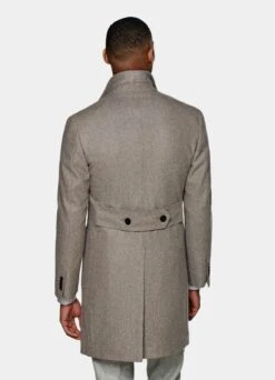 Taupe Overcoat -Cheap US Nice Clothes Store J825 105