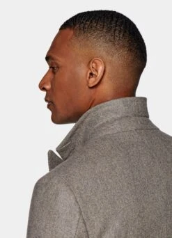 Taupe Overcoat -Cheap US Nice Clothes Store J825 106