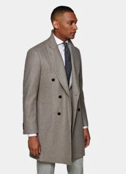 Taupe Overcoat -Cheap US Nice Clothes Store J825 107