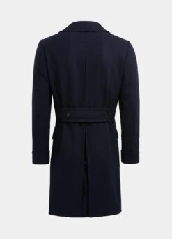 Navy Herringbone Polo Coat -Cheap US Nice Clothes Store J826 26