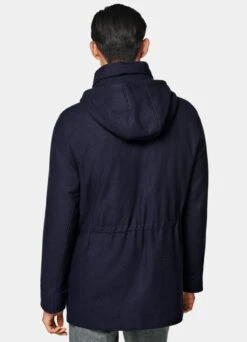 Navy Padded Parka -Cheap US Nice Clothes Store J831 125