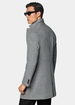 Light Grey Overcoat -Cheap US Nice Clothes Store J845 105