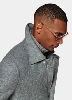 Light Grey Down Field Jacket -Cheap US Nice Clothes Store J909 107