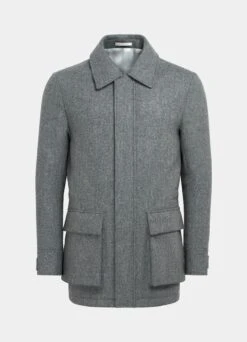 Light Grey Down Field Jacket -Cheap US Nice Clothes Store J909 25