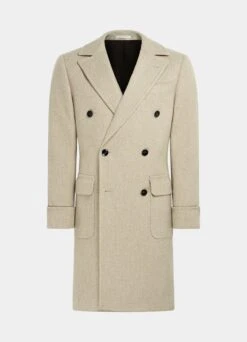 Light Brown Twill Polo Coat -Cheap US Nice Clothes Store J915 25