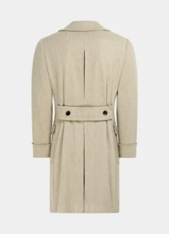 Light Brown Twill Polo Coat -Cheap US Nice Clothes Store J915 26