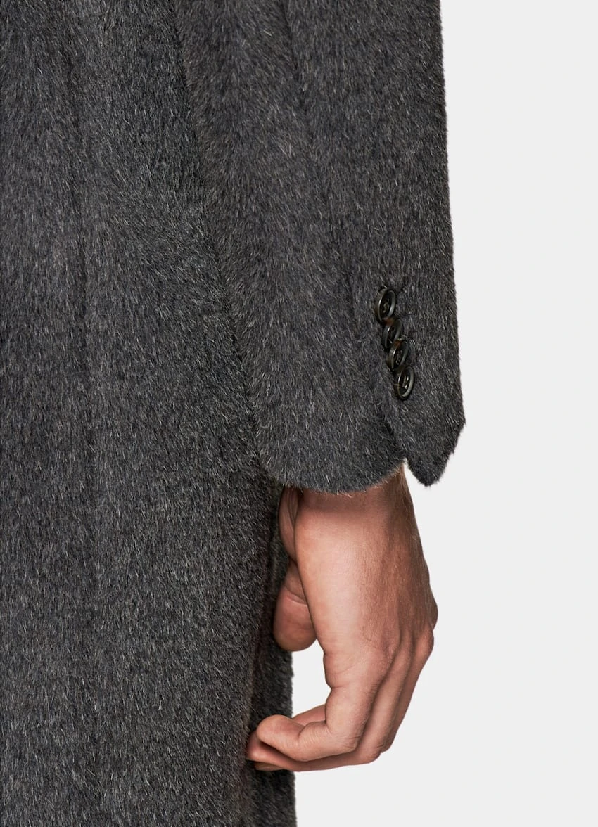 Dark Grey Belted Overcoat 3 Dark Grey Belted Overcoat - Image 3