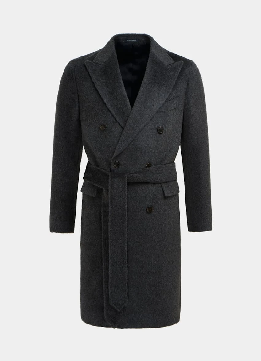 Dark Grey Belted Overcoat 8 Dark Grey Belted Overcoat - Image 8