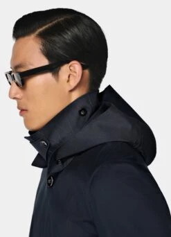 Navy Raincoat -Cheap US Nice Clothes Store J937 106