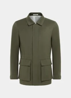 Dark Green Field Jacket -Cheap US Nice Clothes Store J939 25