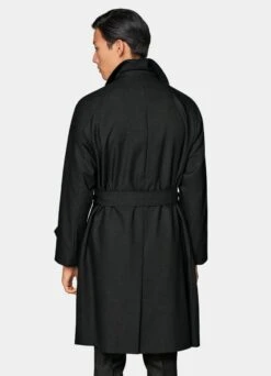 Dark Grey Belted Trench Coat -Cheap US Nice Clothes Store J942 105