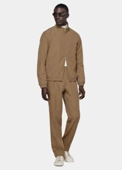 Mid Brown Bomber Jacket -Cheap US Nice Clothes Store J946 104