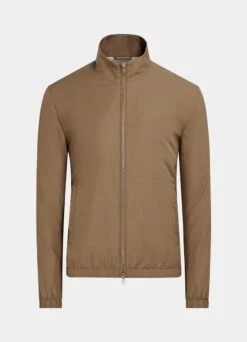 Mid Brown Bomber Jacket -Cheap US Nice Clothes Store J946 25