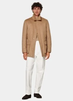 Mid Brown Down Field Jacket -Cheap US Nice Clothes Store J950 134