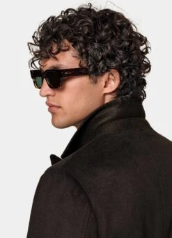 Dark Brown Belted Overcoat -Cheap US Nice Clothes Store J964 106