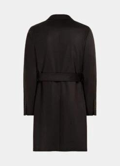 Dark Brown Belted Overcoat -Cheap US Nice Clothes Store J964 26