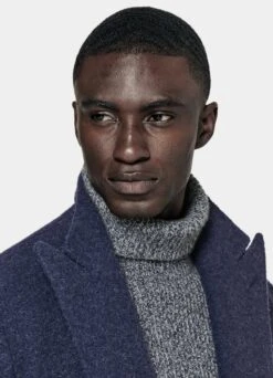 Mid Blue Belted Overcoat