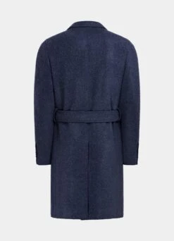 Mid Blue Belted Overcoat -Cheap US Nice Clothes Store J965 26
