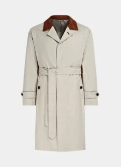 Sand Belted Trench Coat -Cheap US Nice Clothes Store J976 27