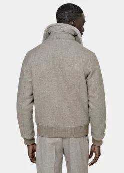 Taupe Bomber Jacket -Cheap US Nice Clothes Store J979 105