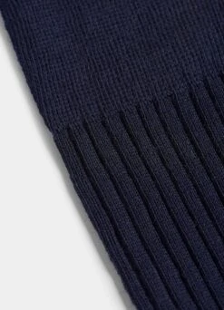 Navy Ribbed Regular Socks