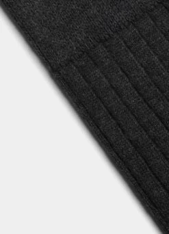 Dark Grey Ribbed Regular Socks