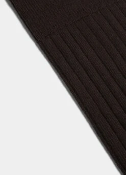 Dark Brown Ribbed Regular Socks