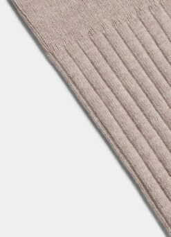 Light Brown Ribbed Regular Socks