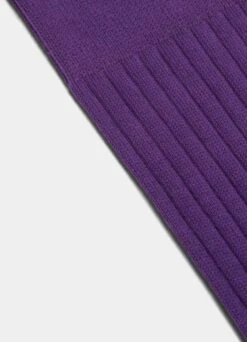 Purple Ribbed Regular Socks