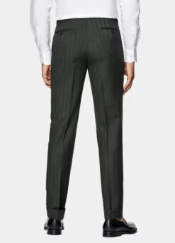 Dark Green Herringbone Three-Piece Lazio Suit -Cheap US Nice Clothes Store P6528 S 109