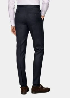 Navy Herringbone Havana Suit -Cheap US Nice Clothes Store P6535 126