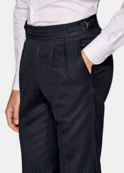 Navy Herringbone Havana Suit -Cheap US Nice Clothes Store P6535 127