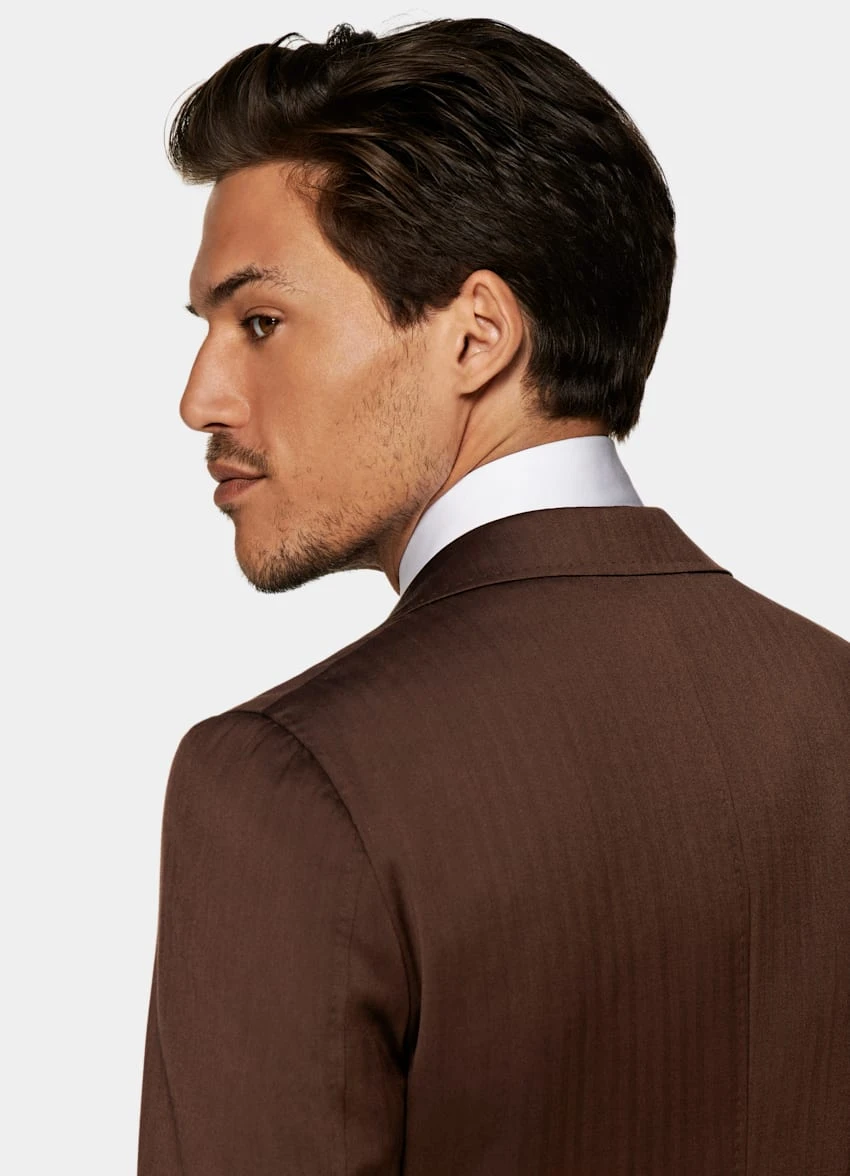 Dark Brown Herringbone Havana Suit 6 Dark Brown Herringbone Havana Suit - Image 6
