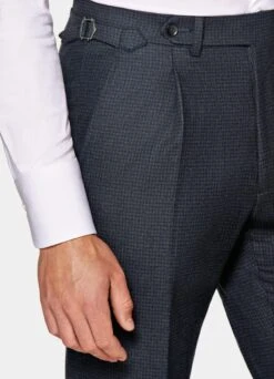 Navy Houndstooth Three-Piece Havana Suit 19 Navy Houndstooth Three-Piece Havana Suit -Cheap US Nice Clothes Store P6578 126