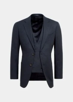 Navy Houndstooth Three-Piece Havana Suit 24 Navy Houndstooth Three-Piece Havana Suit -Cheap US Nice Clothes Store P6578 25