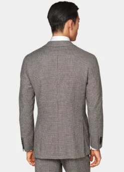 Taupe Houndstooth Three-Piece Havana Suit -Cheap US Nice Clothes Store P6579 105