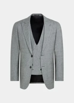 Mid Grey Houndstooth Three-Piece Havana Suit 24 Mid Grey Houndstooth Three-Piece Havana Suit -Cheap US Nice Clothes Store P6585 25