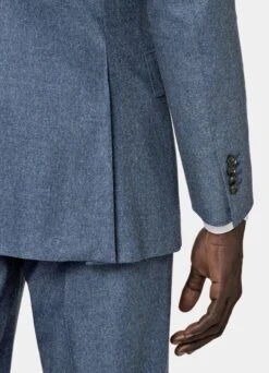 Mid Blue Three-Piece Lazio Suit -Cheap US Nice Clothes Store P6586 103