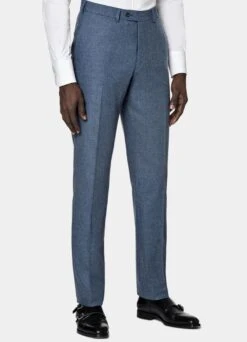 Mid Blue Three-Piece Lazio Suit -Cheap US Nice Clothes Store P6586 107