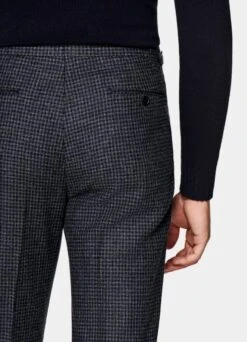 Dark Grey Checked Havana Suit -Cheap US Nice Clothes Store P6592 108