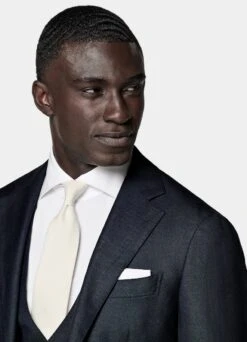 Navy Herringbone Three-Piece Havana Suit