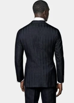 Navy Herringbone Three-Piece Havana Suit -Cheap US Nice Clothes Store P6624 S 105