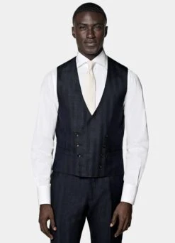 Navy Herringbone Three-Piece Havana Suit -Cheap US Nice Clothes Store P6624 S 106