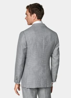 Light Grey Houndstooth Three-Piece Havana Suit -Cheap US Nice Clothes Store P6626 S 105