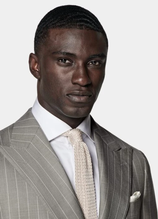 Taupe Striped Havana Suit -Cheap US Nice Clothes Store P6638 101