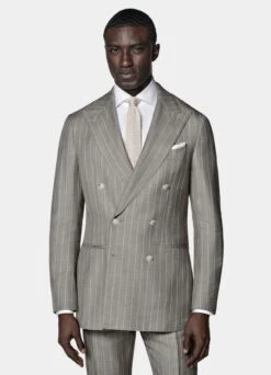 Taupe Striped Havana Suit -Cheap US Nice Clothes Store P6638 102