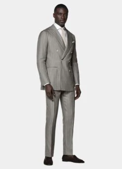 Taupe Striped Havana Suit -Cheap US Nice Clothes Store P6638 104