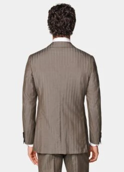 Taupe Herringbone Perennial Havana Suit -Cheap US Nice Clothes Store P6651 105
