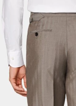 Taupe Herringbone Perennial Havana Suit -Cheap US Nice Clothes Store P6651 109